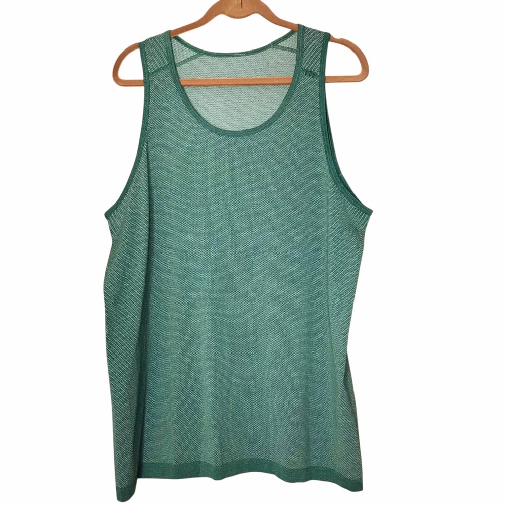 Lululemon Muscle Tank Two Tone Green Sleeveless Shirt Workout Gym Men’s Large